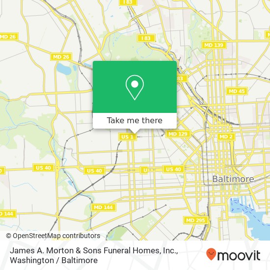 Mapa de James A. Morton & Sons Funeral Homes, Inc.