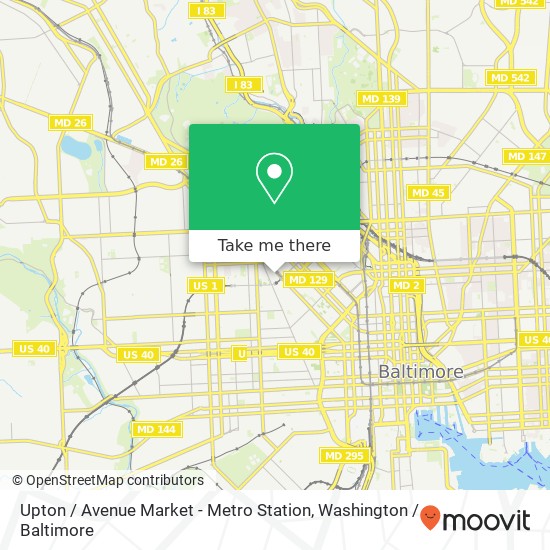 Mapa de Upton / Avenue Market - Metro Station