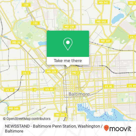 Mapa de NEWSSTAND - Baltimore Penn Station