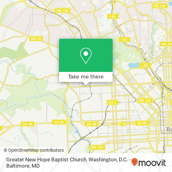 Greater New Hope Baptist Church map