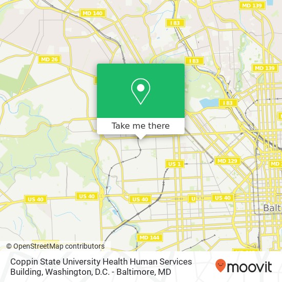 Mapa de Coppin State University Health Human Services Building