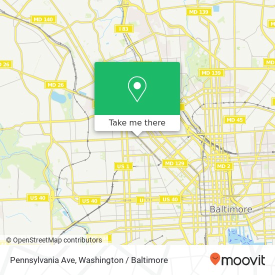 Mapa de Pennsylvania Ave