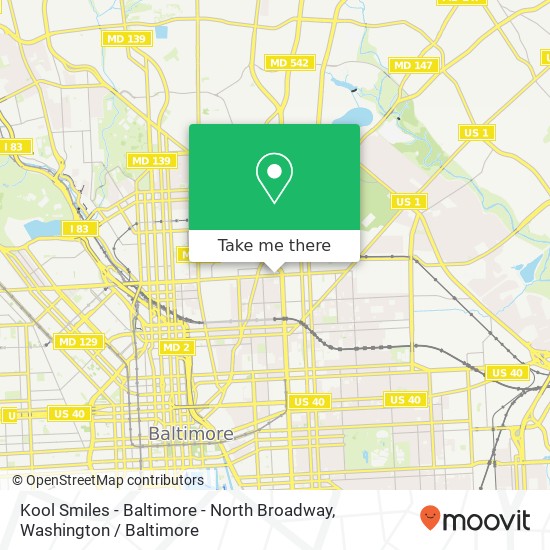 Kool Smiles - Baltimore - North Broadway map