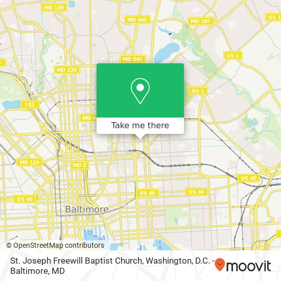 Mapa de St. Joseph Freewill Baptist Church