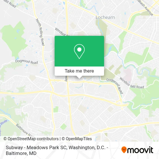 Subway - Meadows Park SC map