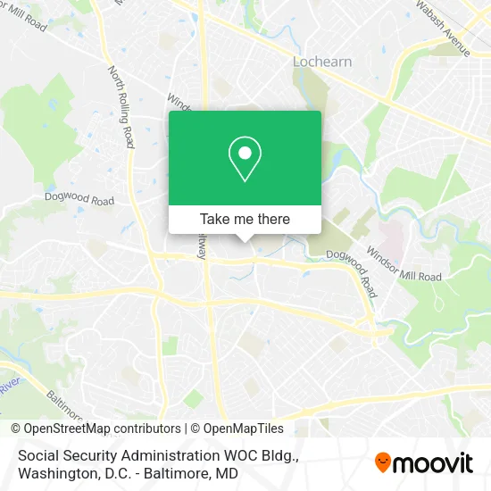 Mapa de Social Security Administration WOC Bldg.