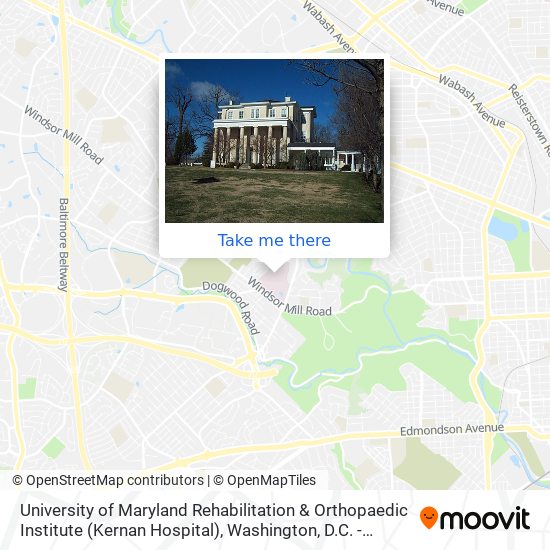 University of Maryland Rehabilitation & Orthopaedic Institute (Kernan Hospital) map