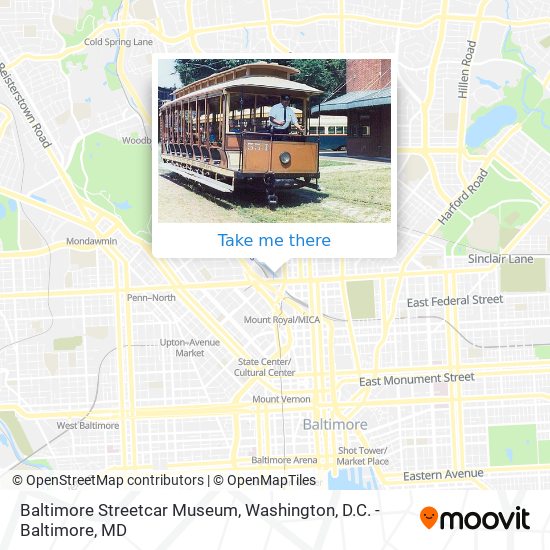 Baltimore Streetcar Museum map