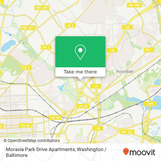 Moravia Park Drive Apartments map