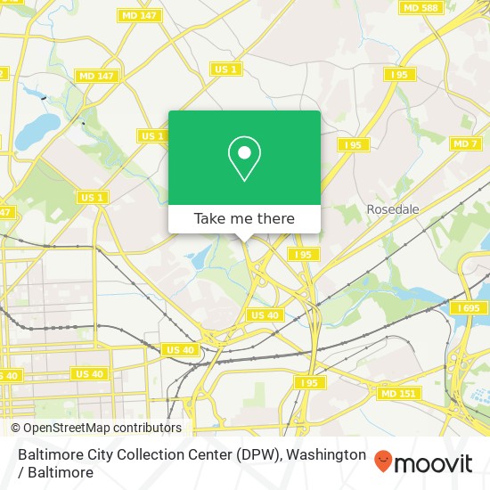 Mapa de Baltimore City Collection Center (DPW)