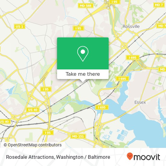 Rosedale Attractions map