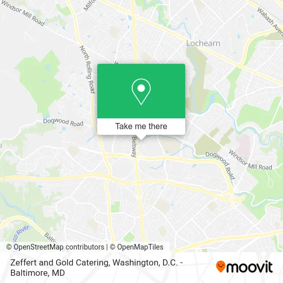 Zeffert and Gold Catering map