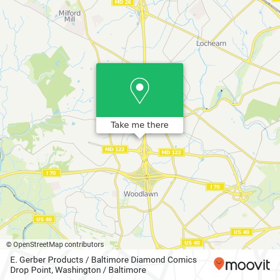 Mapa de E. Gerber Products / Baltimore Diamond Comics Drop Point
