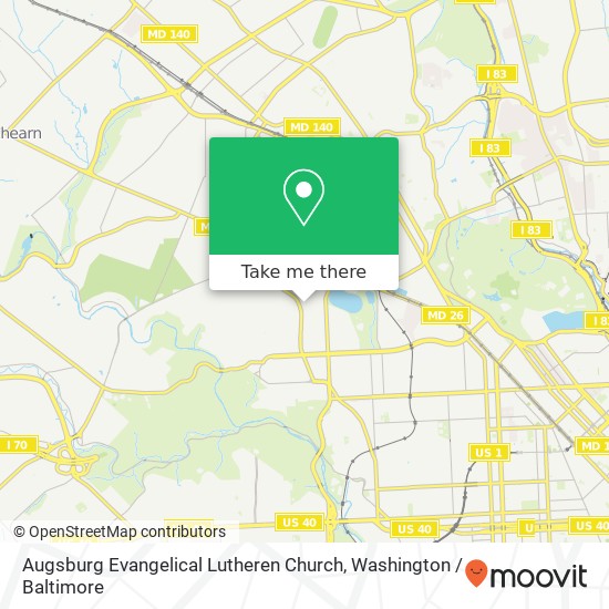 Mapa de Augsburg Evangelical Lutheren Church