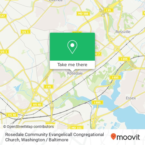 Rosedale Community Evangelicall Congregational Church map