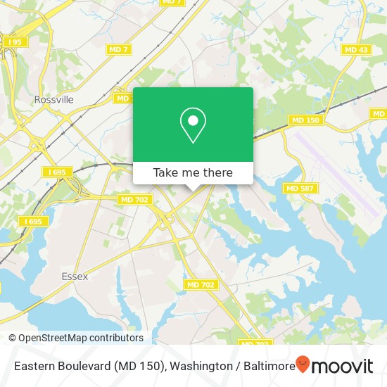 Eastern Boulevard (MD 150) map