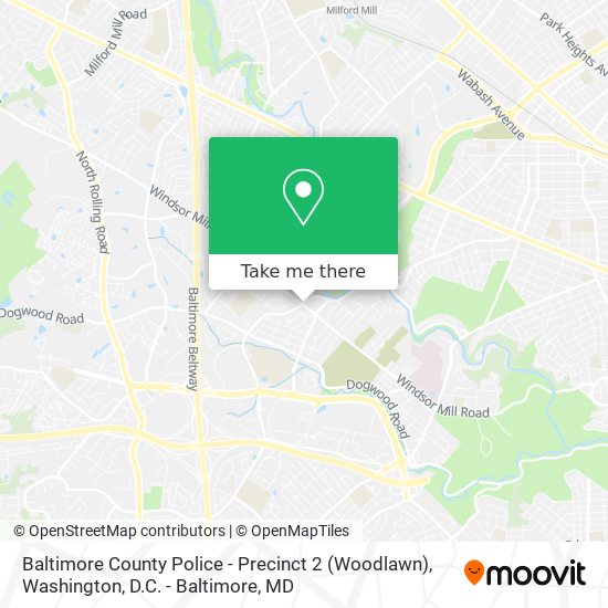 Baltimore County Police - Precinct 2 (Woodlawn) map
