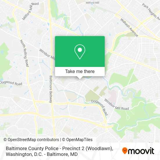 Baltimore County Police - Precinct 2 (Woodlawn) map