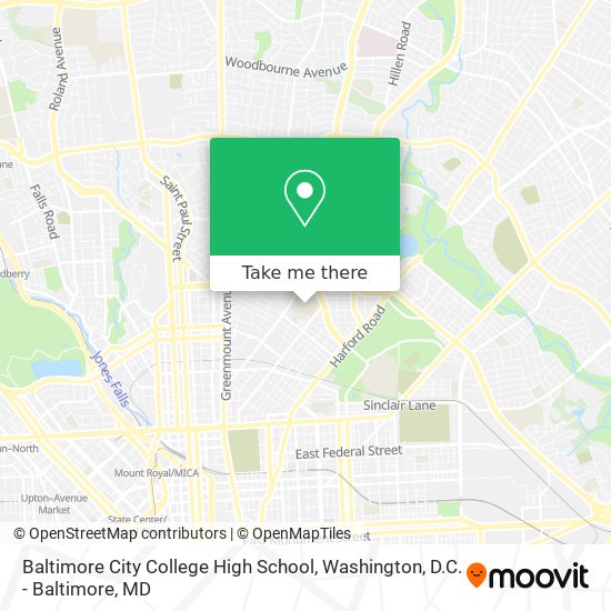 Baltimore City College High School map