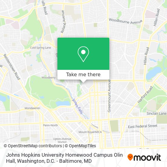 Mapa de Johns Hopkins University Homewood Campus Olin Hall