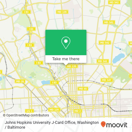 Mapa de Johns Hopkins University J-Card Office