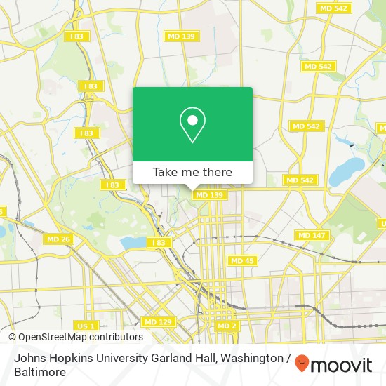 Mapa de Johns Hopkins University Garland Hall