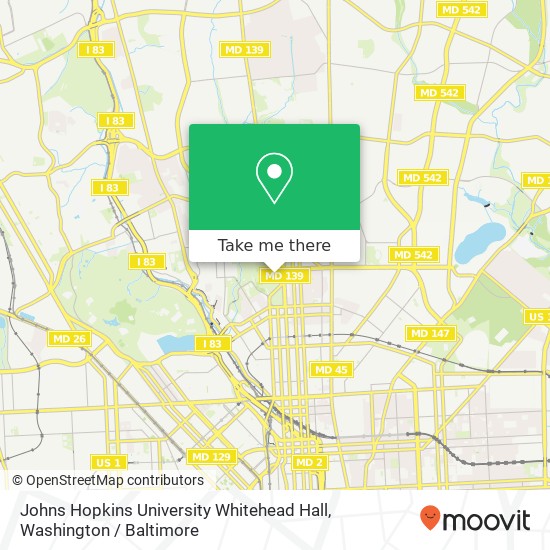 Johns Hopkins University Whitehead Hall map