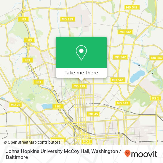Johns Hopkins University McCoy Hall map
