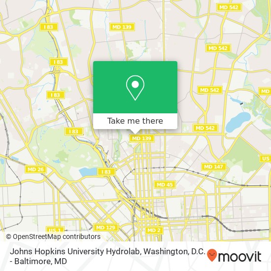 Mapa de Johns Hopkins University Hydrolab