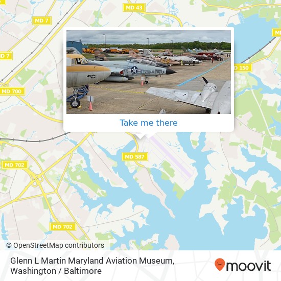 Glenn L Martin Maryland Aviation Museum map