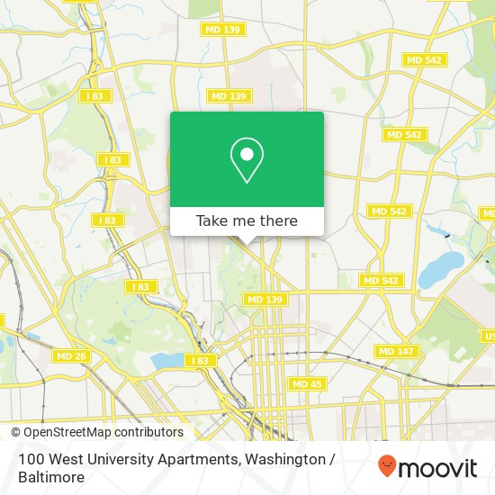 Mapa de 100 West University Apartments