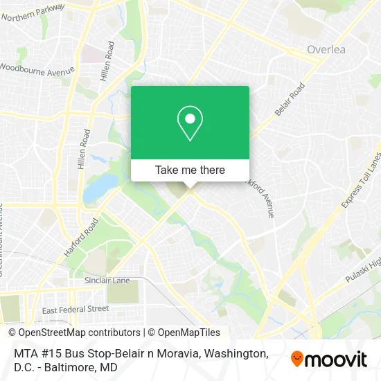 Mapa de MTA #15 Bus Stop-Belair n Moravia
