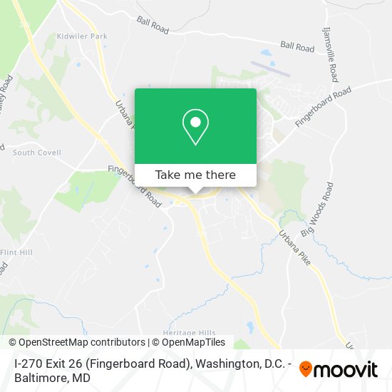 I-270 Exit 26 (Fingerboard Road) map