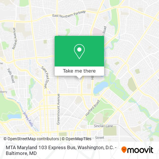 MTA Maryland 103 Express Bus map