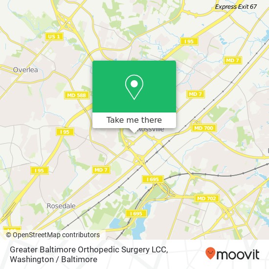 Greater Baltimore Orthopedic Surgery LCC map