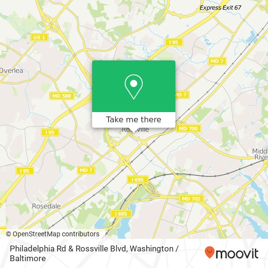 Philadelphia Rd & Rossville Blvd map