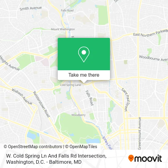 W. Cold Spring Ln And Falls Rd Intersection map