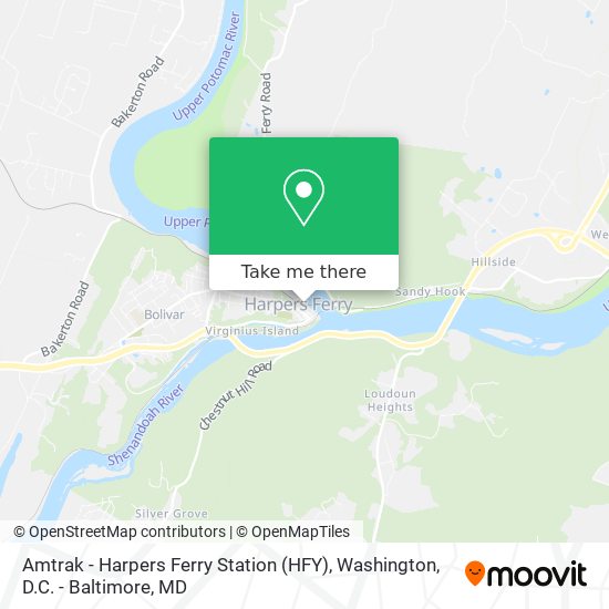 Amtrak - Harpers Ferry Station (HFY) map