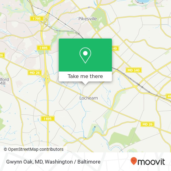 Mapa de Gwynn Oak, MD
