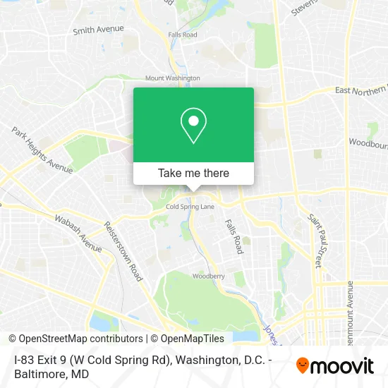 I-83 Exit 9 (W Cold Spring Rd) map