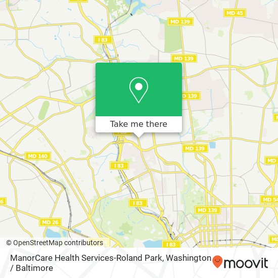 ManorCare Health Services-Roland Park map