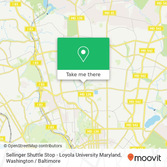 Sellinger Shuttle Stop - Loyola University Maryland map