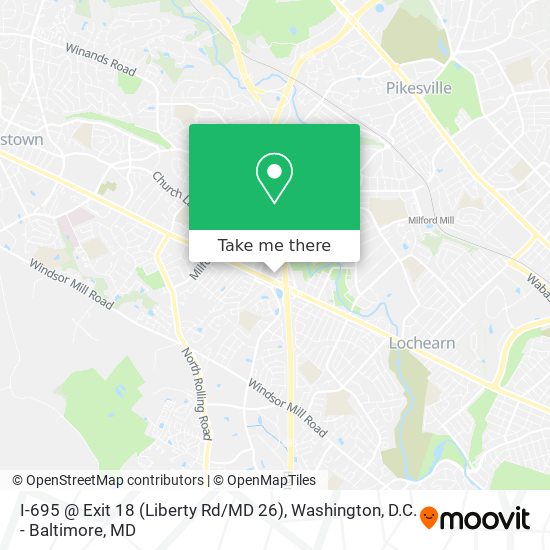 Mapa de I-695 @ Exit 18 (Liberty Rd / MD 26)