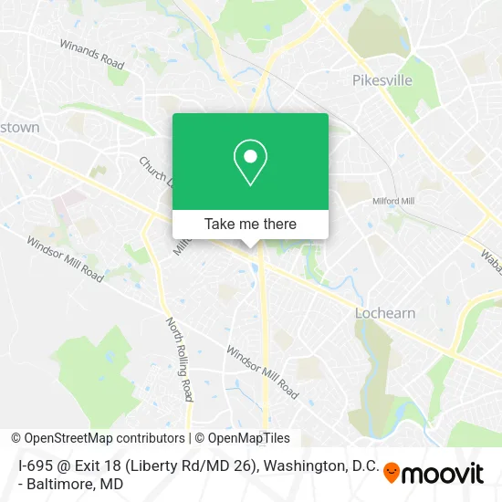 Mapa de I-695 @ Exit 18 (Liberty Rd / MD 26)