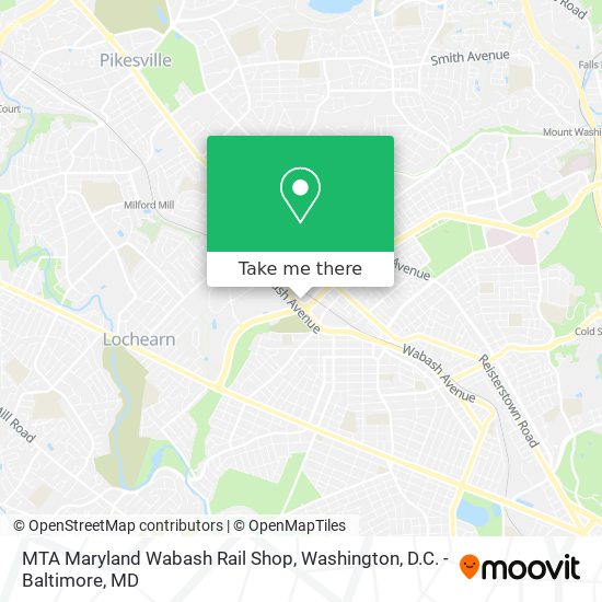 MTA Maryland Wabash Rail Shop map