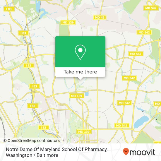 Notre Dame Of Maryland School Of Pharmacy map