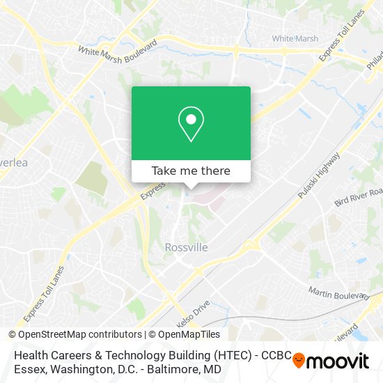 Mapa de Health Careers & Technology Building (HTEC) - CCBC Essex