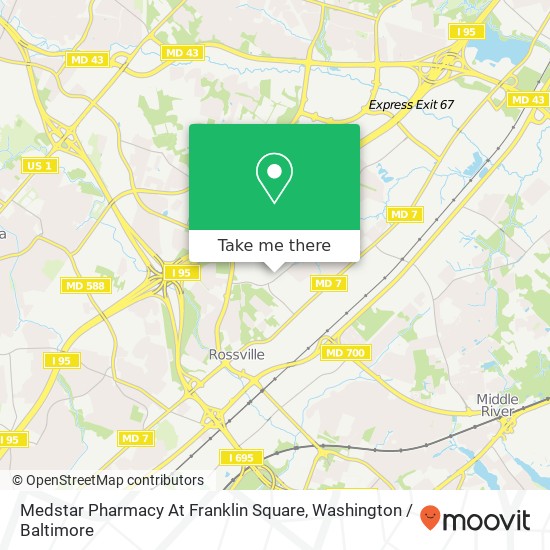 Mapa de Medstar Pharmacy At Franklin Square