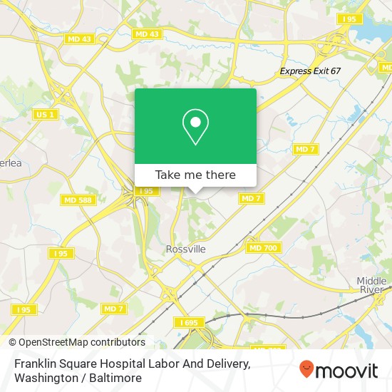 Mapa de Franklin Square Hospital Labor And Delivery
