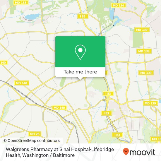 Walgreens Pharmacy at Sinai Hospital-Lifebridge Health map